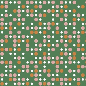 60s Midcentury Polka Dots  - Green - Jumbo 