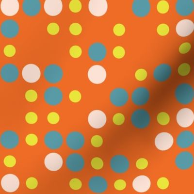 70s Midcentury Polka Dots  - Orange - Jumbo 