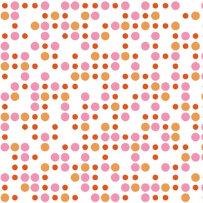 60s Midcentury Polka Dots  -  Orange - Jumbo 