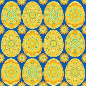 Ukrainian Pysanky Easter Eggs (blue)