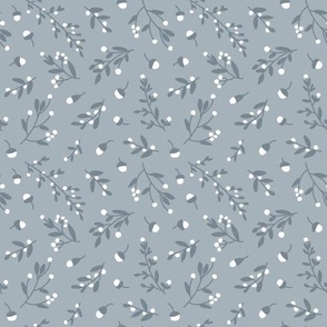 Gray blue winter botanical