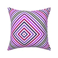 Whimsical Rhomb -  Lilac Gray Magenta Blue Pink Colorful Psychedelic Retro Mood Geometric Pattern - Large