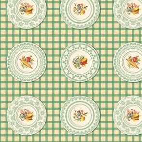 KITCHEN PLATES SMALL - RETRO KITCHEN COLLECTION (GREEN)