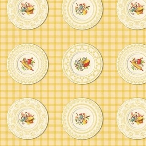 KITCHEN PLATES SMALL - RETRO KITCHEN COLLECTION (YELLOW)