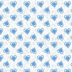 Cornflower Blue Hearts on Textured White