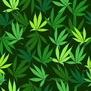 Vibrant Green Weed Pattern