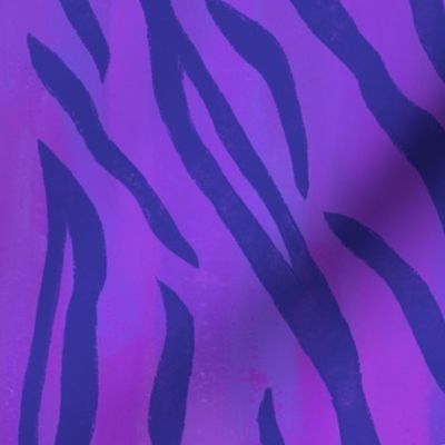 Tiger Stripes Dark Blue on Purple 