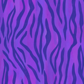 Tiger Stripes Dark Blue on Purple 