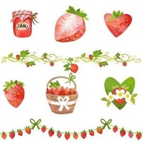Strawberries on White