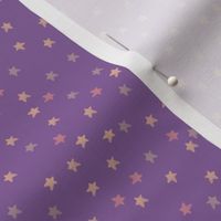 Maximalist Folk Art Floral Quilt  Collection - STARS - ORCHID, LIGHT PURPLE LAVENDER