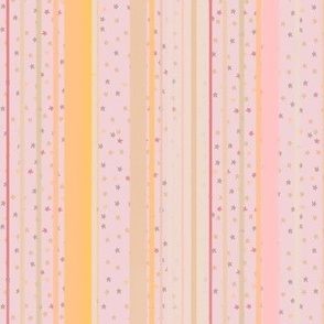 Maximalist Folk Art Floral Quilt  Collection - STRIPES + STARS - COTTON CANDY PINK
