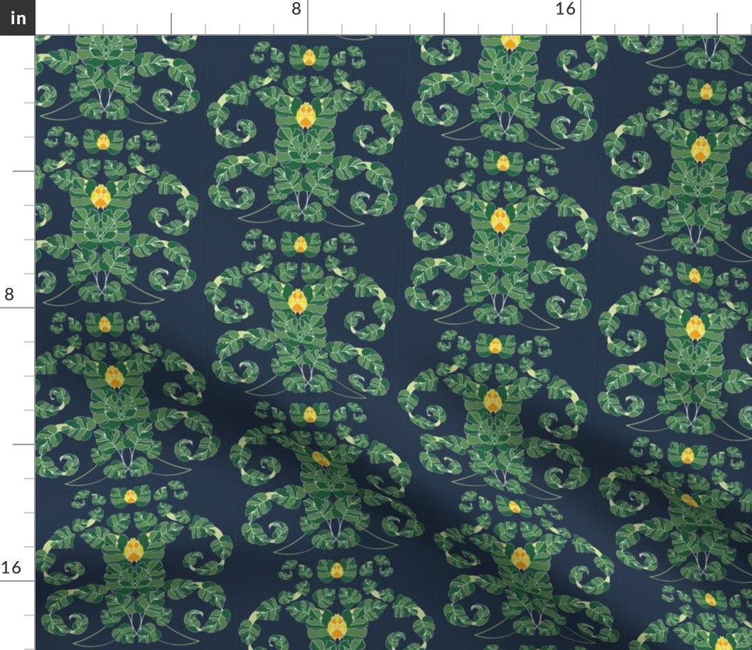 solids monstera damask