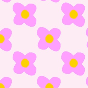 Retro Pink Flower on Blush — Large