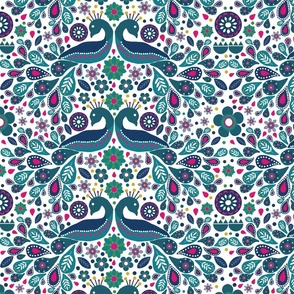 Colorful Peacock Scandi Design - Small Scale