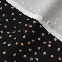 Maximalist Folk Art Floral Quilt  Collection - STARS - BLACK ONYX