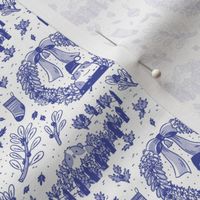 Guinea Pig Holiday Toile in Blue and White, small