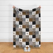 Farm//Love you till the cows come home//Black Brown w/ Brown Cow - Wholecloth cheater Quilt