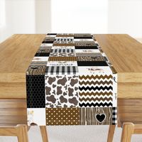 Farm//Love you till the cows come home//Black Brown w/ Brown Cow - Wholecloth cheater Quilt