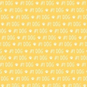 Yellow Number One Dog, Good Dog Fabric 1" Design
