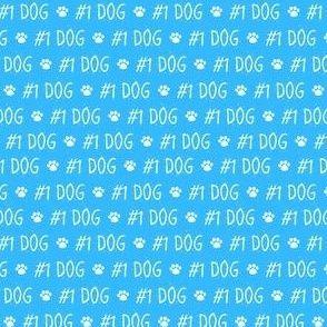 Blue Number One Dog, Good Dog Fabric 1" Design