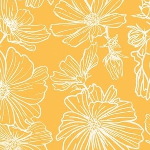 Summertime Floral-Sunshine Yellow-Large-Hufton Studio