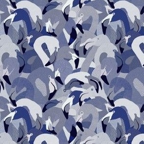 Flamingoes in Grey & Violet - SMALL