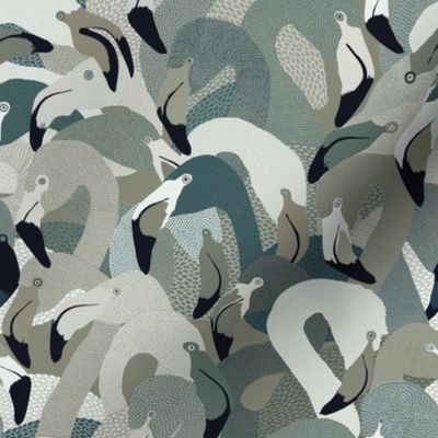 Flamingoes in Earth Tones - LARGE