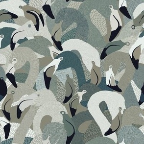 Flamingoes in Earth Tones - LARGE