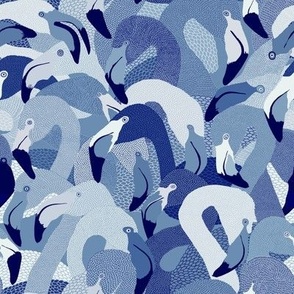 Flamingoes in Blue - LARGE