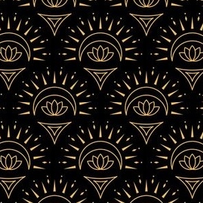 Crescent Lotus Gold on Black