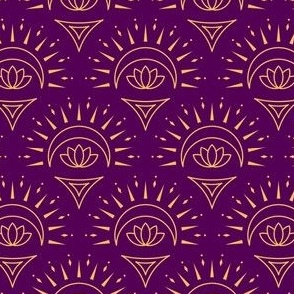 Crescent Lotus Gold on Purple