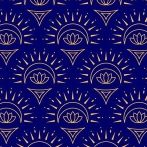 Crescent Lotus on Midnight Blue