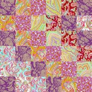 patchwork boho chic paisley and dots