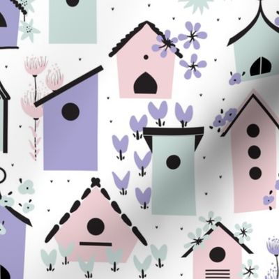 colorful birdhouses | Candy: Cotton Candy, Lilac, Seaglass