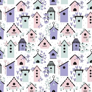 colorful birdhouses | Candy: Cotton Candy, Lilac, Seaglass