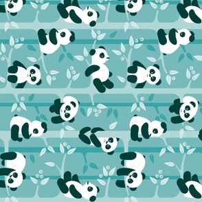 panda forest - teal rotated