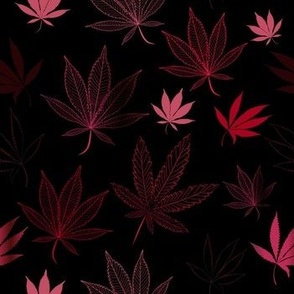 Orange and Purple Neon Weed Countours Pattern 