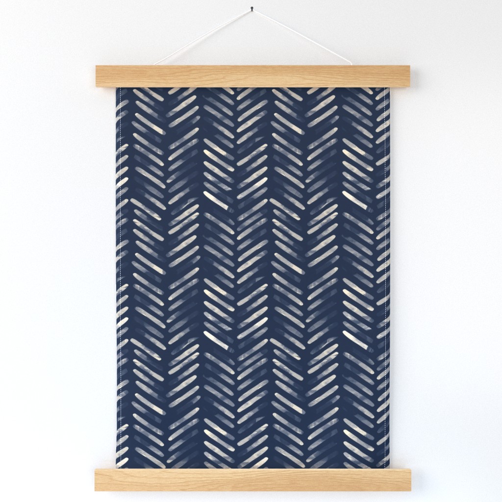 Shibori herringbone navy