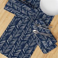 Shibori herringbone navy