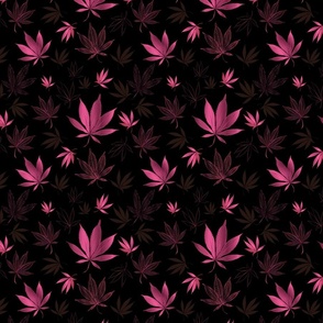 Pink Neon Weed Countours Pattern 