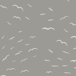 City summer dust birds on grey - xl