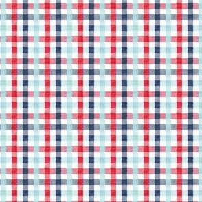 (extra small scale) red, blue & light blue plaid - check - C22