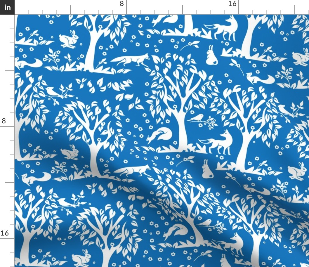 Forest Animals Rich Blue