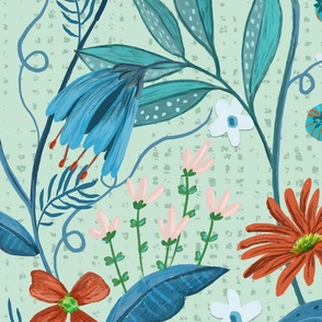 Sunny Days Floral - BLUES- Large Scale