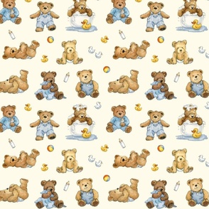 Baby Bears on cream ground