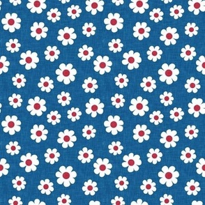 Daisies - Daisy Red White and Denim Blue - LAD22