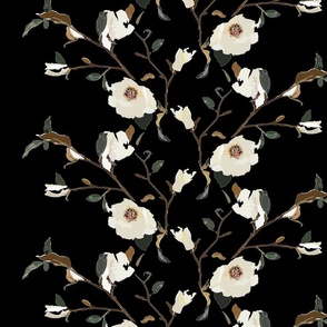 Magnolia Stripe Black Background