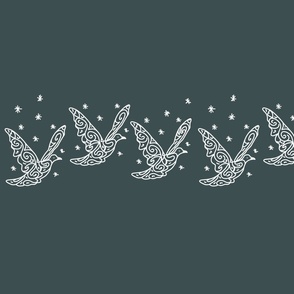 Christmas Doves slate and white