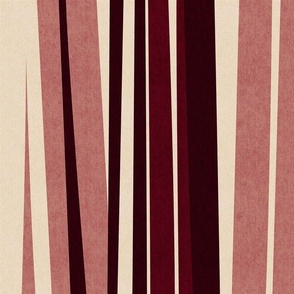 MID CENTURY ABSTRACT STRIPE IN POMEGRANATE