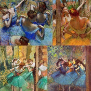 DEGAS  DANCER COLLAGE - 1890s PASTEL FINE ART